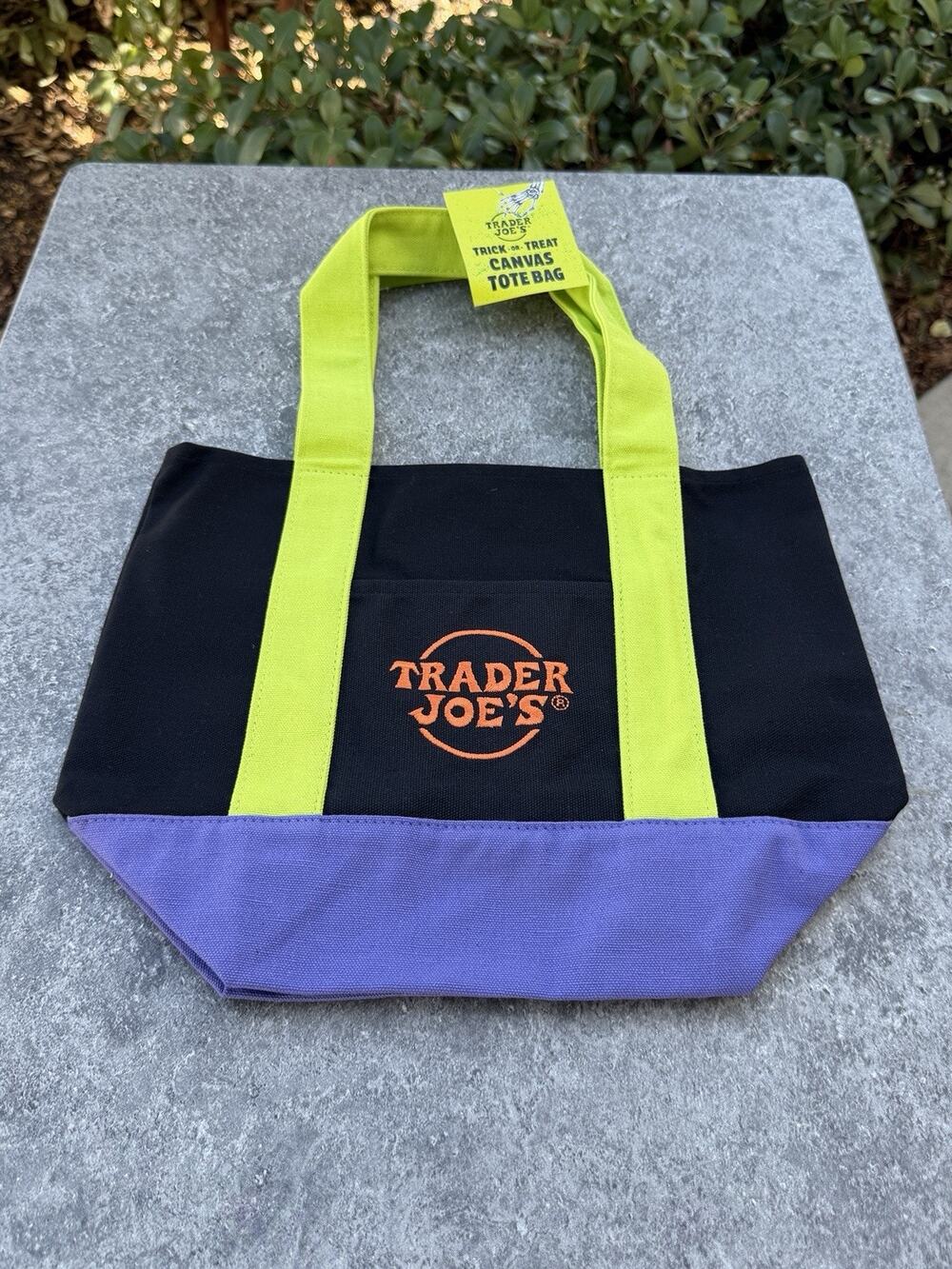 Trader Joe’s Mini Canvas Tote Bag Halloween Multi-color Trick Or Treat NWT